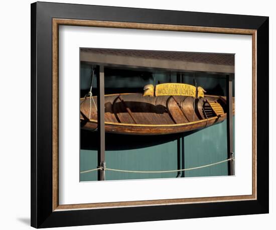 Wooden Boat Hanging at The Center for Wooden Boats, Seattle, Washington, USA-William Sutton-Framed Photographic Print