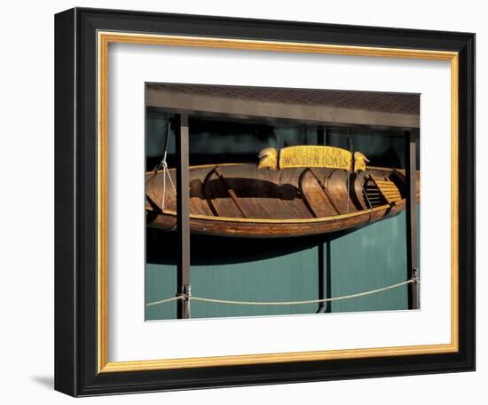 Wooden Boat Hanging at The Center for Wooden Boats, Seattle, Washington, USA-William Sutton-Framed Photographic Print