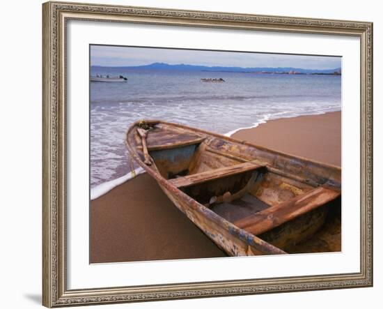 Wooden Boat Looking Out on Banderas Bay, The Colonial Heartland, Puerto Vallarta, Mexico-Tom Haseltine-Framed Photographic Print