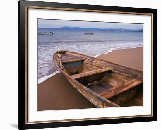 Wooden Boat Looking Out on Banderas Bay, The Colonial Heartland, Puerto Vallarta, Mexico-Tom Haseltine-Framed Photographic Print