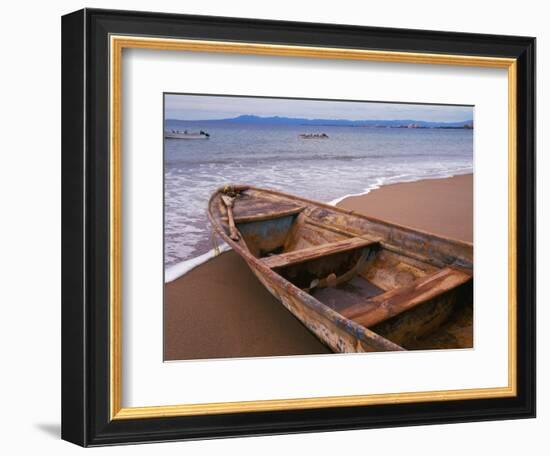 Wooden Boat Looking Out on Banderas Bay, The Colonial Heartland, Puerto Vallarta, Mexico-Tom Haseltine-Framed Photographic Print