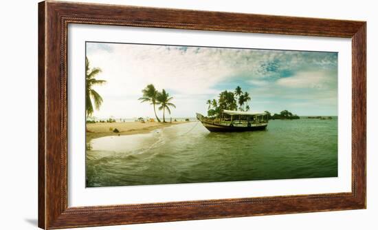 Wooden Boat Moored on the Beach, Morro De Sao Paulo, Tinhare, Cairu, Bahia, Brazil-null-Framed Photographic Print