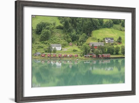 Wooden Buildings. Architecture. Olden. Norway-Tom Norring-Framed Photographic Print