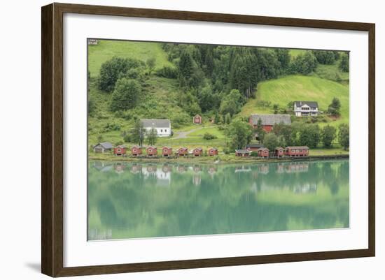 Wooden Buildings. Architecture. Olden. Norway-Tom Norring-Framed Photographic Print