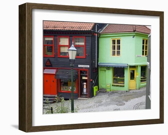 Wooden Buildings in the Old Town District, Bergen City, Hordaland District, Norway, Scandinavia-Richard Cummins-Framed Photographic Print