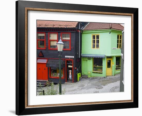 Wooden Buildings in the Old Town District, Bergen City, Hordaland District, Norway, Scandinavia-Richard Cummins-Framed Photographic Print