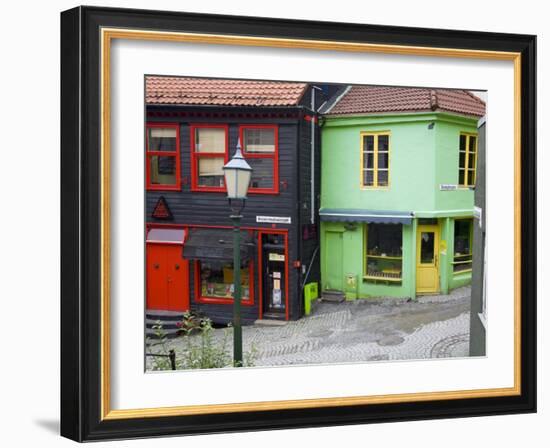 Wooden Buildings in the Old Town District, Bergen City, Hordaland District, Norway, Scandinavia-Richard Cummins-Framed Photographic Print