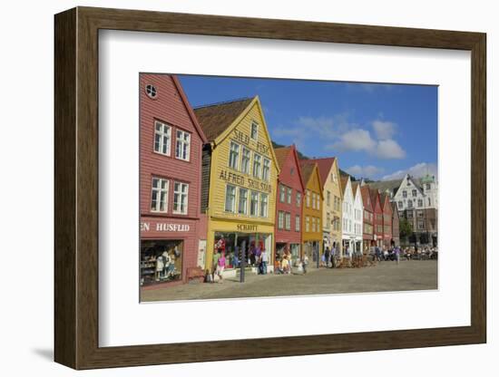 Wooden Buildings on the Waterfront, Bryggen, Vagen Harbour, UNESCO Site, Bergen, Hordaland, Norway-Gary Cook-Framed Photographic Print