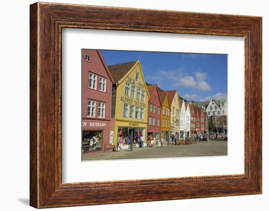 Wooden Buildings on the Waterfront, Bryggen, Vagen Harbour, UNESCO Site, Bergen, Hordaland, Norway-Gary Cook-Framed Photographic Print