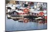 Wooden Cabins at the Waters Edge in the Town of Raine in the Lofoten Islands, Arctic, Norway-David Clapp-Mounted Photographic Print