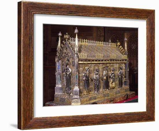 Wooden Case with Reliquary of St Grato-Giovanni De Malines-Framed Giclee Print