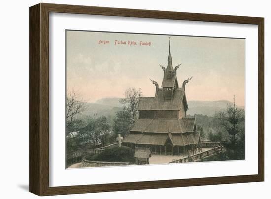 Wooden Church, Bergen, Norway-null-Framed Art Print