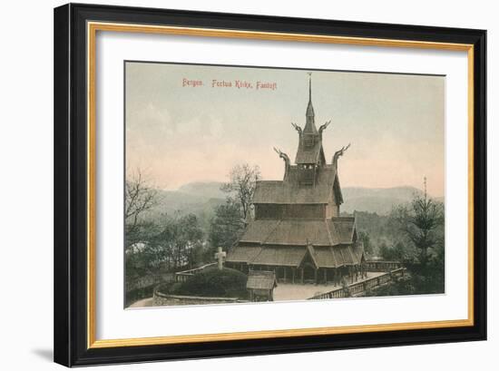 Wooden Church, Bergen, Norway-null-Framed Art Print