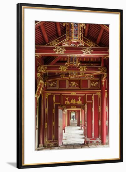 Wooden covered walkways in the Hue Imperial City (Citadel), UNESCO World Heritage Site, Vietnam, In-Alex Robinson-Framed Photographic Print