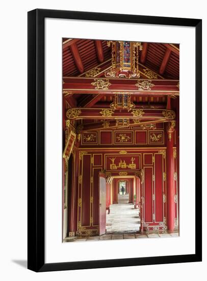 Wooden covered walkways in the Hue Imperial City (Citadel), UNESCO World Heritage Site, Vietnam, In-Alex Robinson-Framed Photographic Print