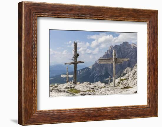 Wooden Crosses at 'Sass De Stria' (Mountain-Gerhard Wild-Framed Photographic Print