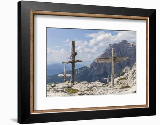 Wooden Crosses at 'Sass De Stria' (Mountain-Gerhard Wild-Framed Photographic Print