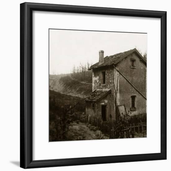 Wooden crosses, Tavannes Tunnel, Verdun, northern France, c1914-c1918-Unknown-Framed Photographic Print
