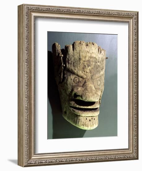 Wooden death mask, Eskimo or Aleut, Aleutian Islands-Werner Forman-Framed Photographic Print