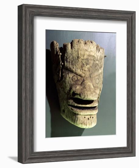 Wooden death mask, Eskimo or Aleut, Aleutian Islands-Werner Forman-Framed Photographic Print