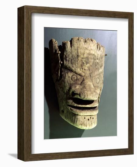 Wooden death mask, Eskimo or Aleut, Aleutian Islands-Werner Forman-Framed Photographic Print