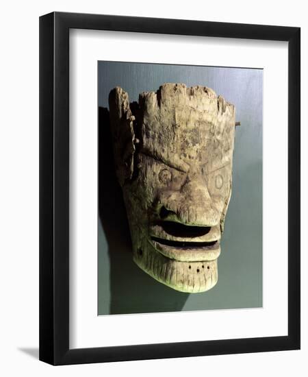 Wooden death mask, Eskimo or Aleut, Aleutian Islands-Werner Forman-Framed Photographic Print