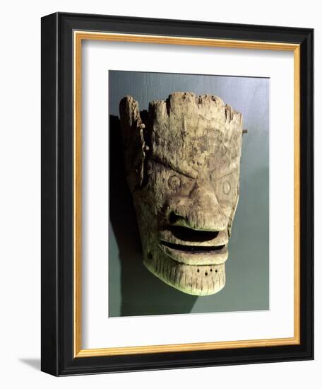 Wooden death mask, Eskimo or Aleut, Aleutian Islands-Werner Forman-Framed Photographic Print