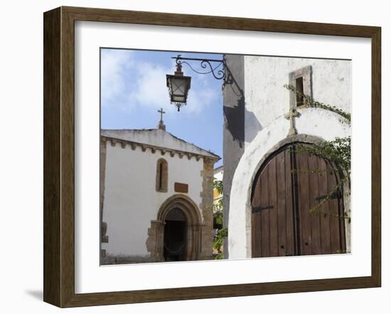 Wooden Door of St. Peter's Church (Igreja De Sao Pedro) in the Walled Medieval Town of Obidos, Estr-Stuart Forster-Framed Photographic Print