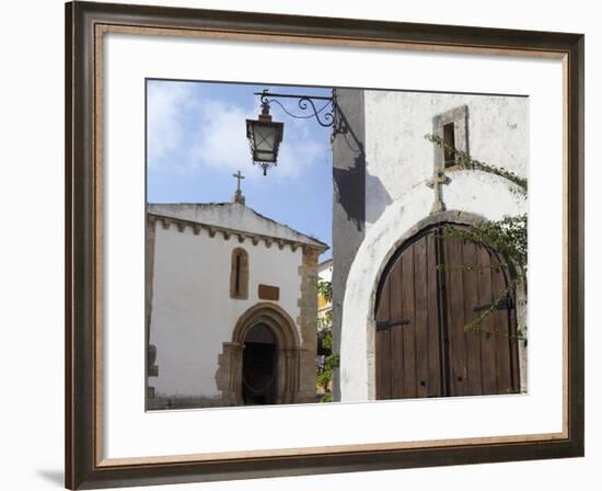 Wooden Door of St. Peter's Church (Igreja De Sao Pedro) in the Walled Medieval Town of Obidos, Estr-Stuart Forster-Framed Photographic Print