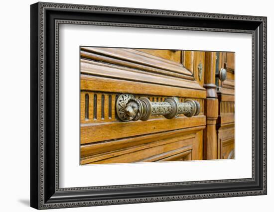 Wooden Doors of the Vail House Part of Russell Sage College, Troy, New York, USA-Cindy Miller Hopkins-Framed Photographic Print