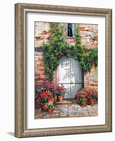 Wooden Doorway, Siena-Roger Duvall-Framed Art Print