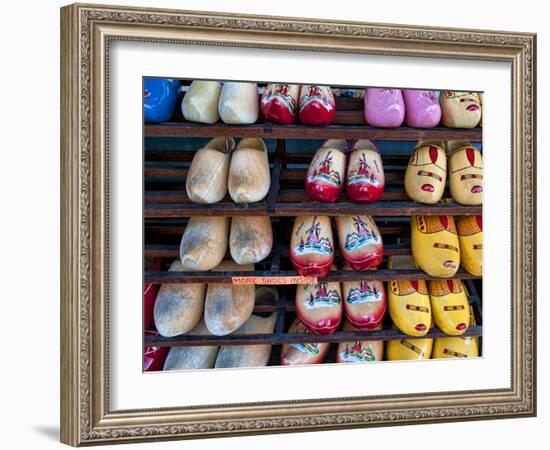 Wooden Dutch Shoes for Sale for Souvenirs in Town of Edam, Netherlands-Bill Bachmann-Framed Photographic Print