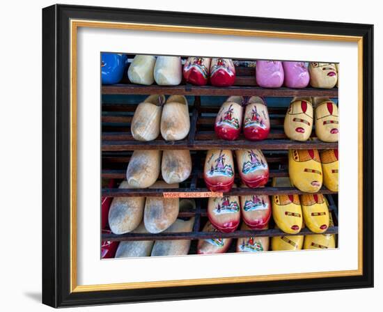 Wooden Dutch Shoes for Sale for Souvenirs in Town of Edam, Netherlands-Bill Bachmann-Framed Photographic Print