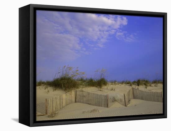 Wooden Fence in the Sand-null-Framed Premier Image Canvas