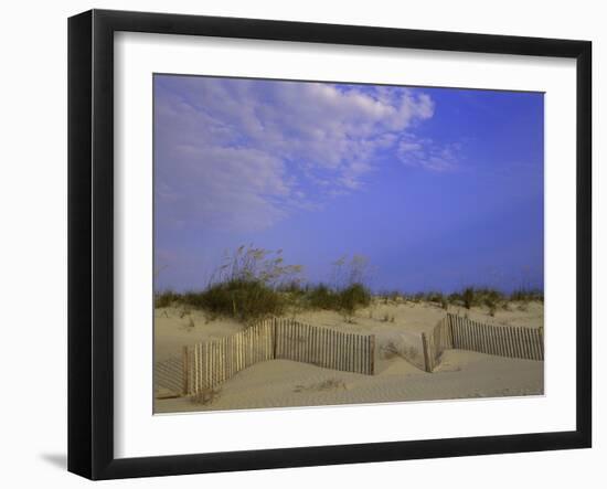 Wooden Fence in the Sand-null-Framed Photographic Print