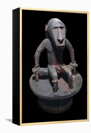 Wooden figure of a sea spirit, with head in the form of a shark, from the Solomon Islands-Unknown-Framed Premier Image Canvas