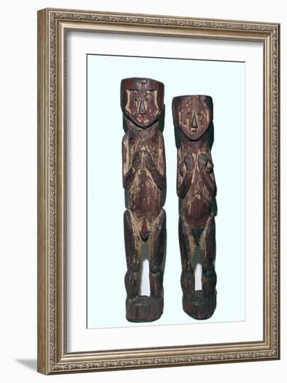 Wooden figures of men and women from north-east Peru-Unknown-Framed Giclee Print