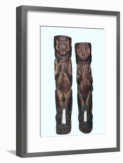 Wooden figures of men and women from north-east Peru-Unknown-Framed Giclee Print