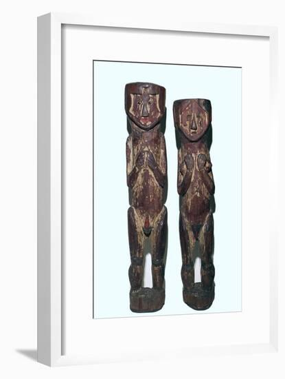 Wooden figures of men and women from north-east Peru-Unknown-Framed Giclee Print