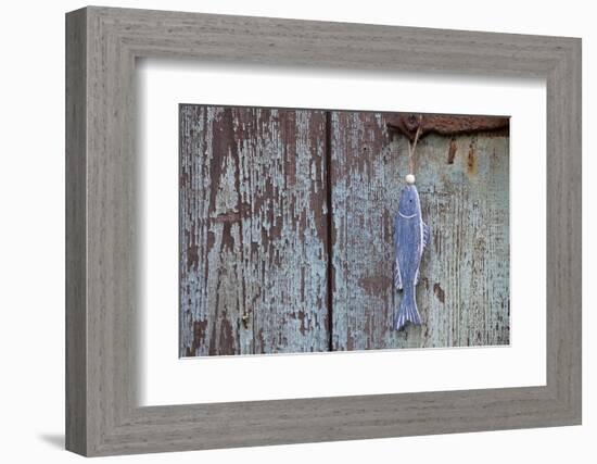 Wooden Fish, Fish, Door, Old-Andrea Haase-Framed Photographic Print