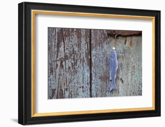 Wooden Fish, Fish, Door, Old-Andrea Haase-Framed Photographic Print