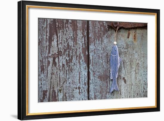 Wooden Fish, Fish, Door, Old-Andrea Haase-Framed Photographic Print