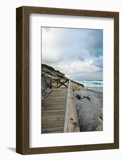 Wooden Footbridge at the Coast-Norbert Schaefer-Framed Photographic Print