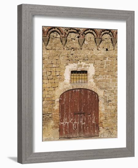 Wooden Fortified Gates of Medieval Town, Buonconvento, Italy-Dennis Flaherty-Framed Photographic Print
