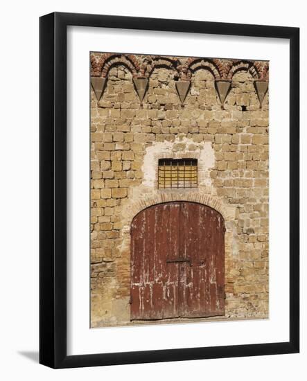 Wooden Fortified Gates of Medieval Town, Buonconvento, Italy-Dennis Flaherty-Framed Photographic Print