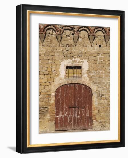 Wooden Fortified Gates of Medieval Town, Buonconvento, Italy-Dennis Flaherty-Framed Photographic Print