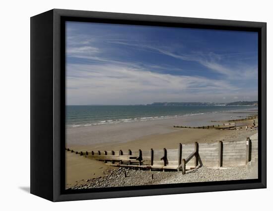 Wooden Groyne on the Beach at Amroth, Pembrokeshire, Wales, United Kingdom-Rob Cousins-Framed Premier Image Canvas