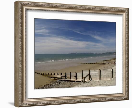 Wooden Groyne on the Beach at Amroth, Pembrokeshire, Wales, United Kingdom-Rob Cousins-Framed Photographic Print