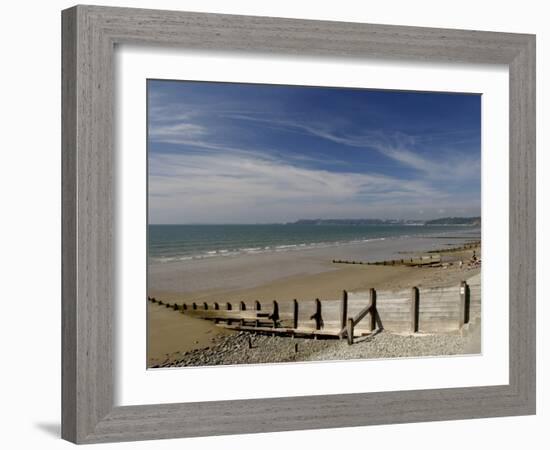 Wooden Groyne on the Beach at Amroth, Pembrokeshire, Wales, United Kingdom-Rob Cousins-Framed Photographic Print