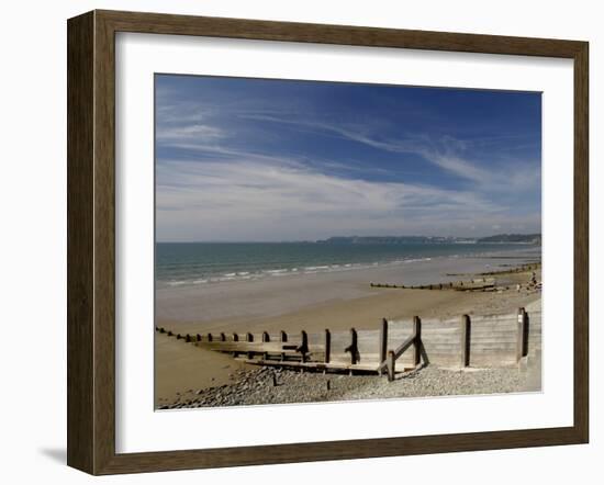 Wooden Groyne on the Beach at Amroth, Pembrokeshire, Wales, United Kingdom-Rob Cousins-Framed Photographic Print